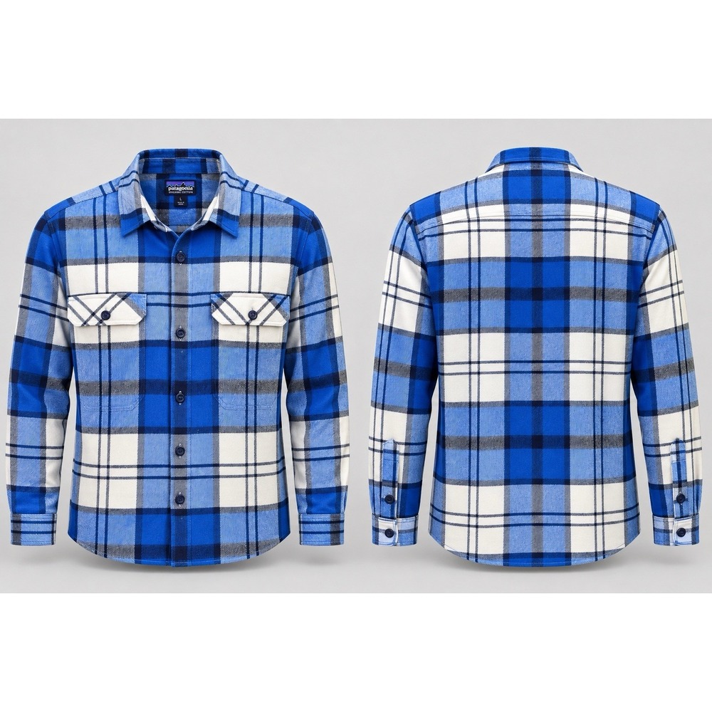 Patagonia Fjord Flannel Shirt Men's LARGE Organic Cotton Plaid Workwear Gorpcore